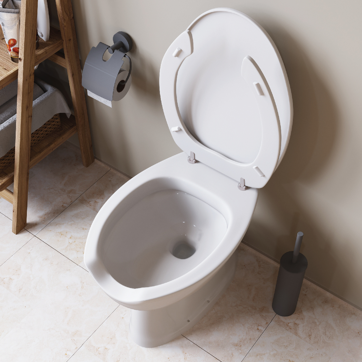 Vaso WC Disabili e Anziani in ceramica scarico parete con coprivaso Vaso WC Disabili e Anziani in ceramica scarico parete con coprivaso - immagine 3