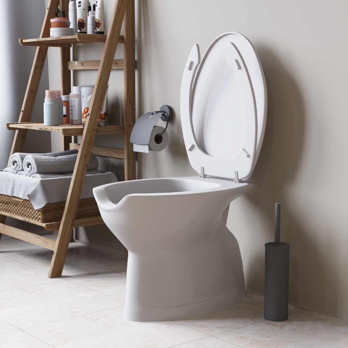 Vaso WC Disabili e Anziani in ceramica scarico parete con coprivaso Vaso WC Disabili e Anziani in ceramica scarico parete con coprivaso